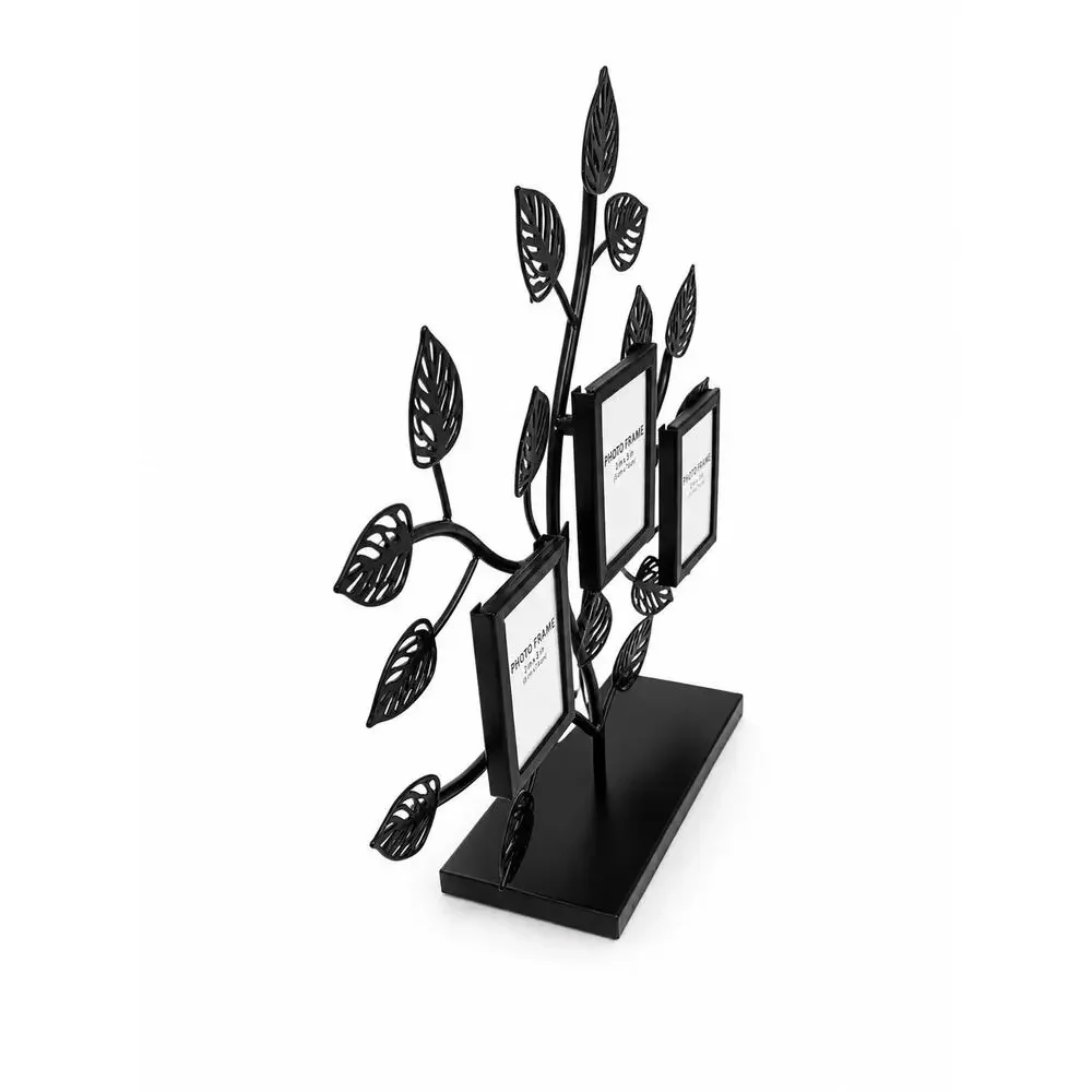 Family Tree Photo Frame Picture Holder Black Metal for 2x3 inch photos 12inch
